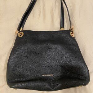 Michael Kors Raven Leather Shoulder Bag